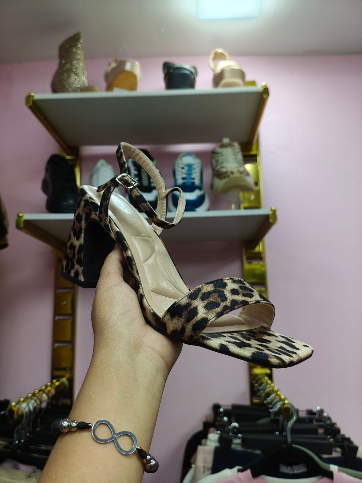 tacón cuadrado Leopardo